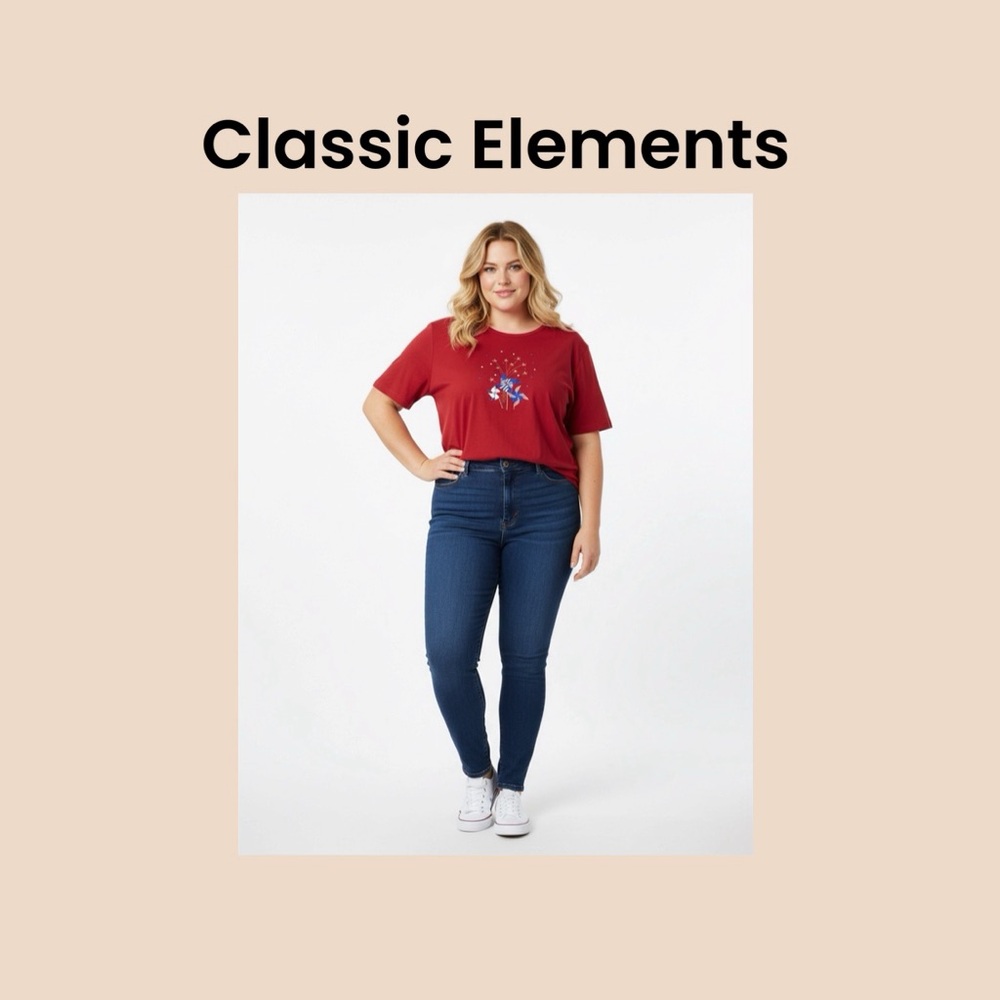 Classic Elements Women’s Casual Short Sleeve Top Size 24-26W 3X